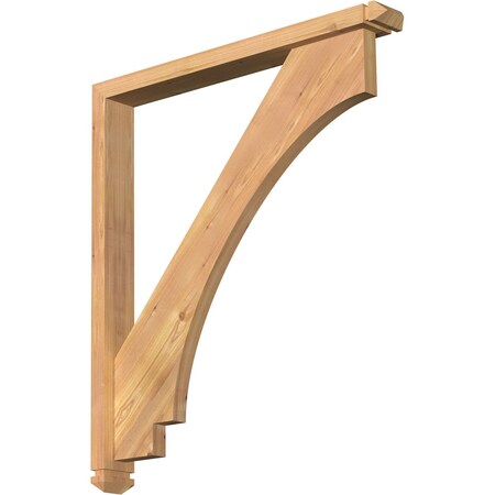 Imperial Arts And Crafts Smooth Bracket W/ Offset Brace, Western Red Cedar, 3 1/2W X 30D X 34H